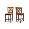 Wholesale Interiors Baxton Studio Caron Modern and Contemporary Transitional Walnut Brown Finished Wood 2-Piece Counter Stool Set